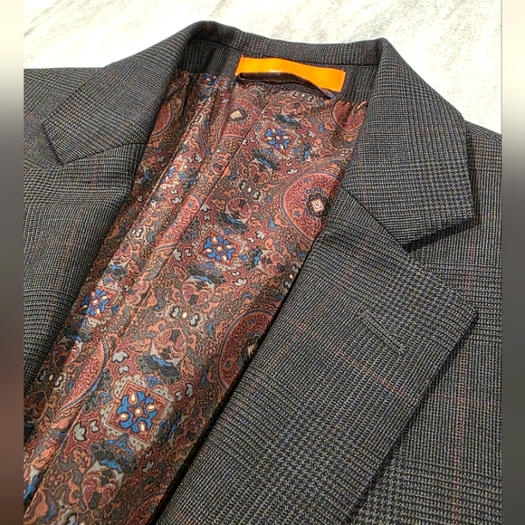 TALLIA Other - 38R Men's TALLIA Blazer Gray Tartan 2 Button 100% Wool Sport Coat